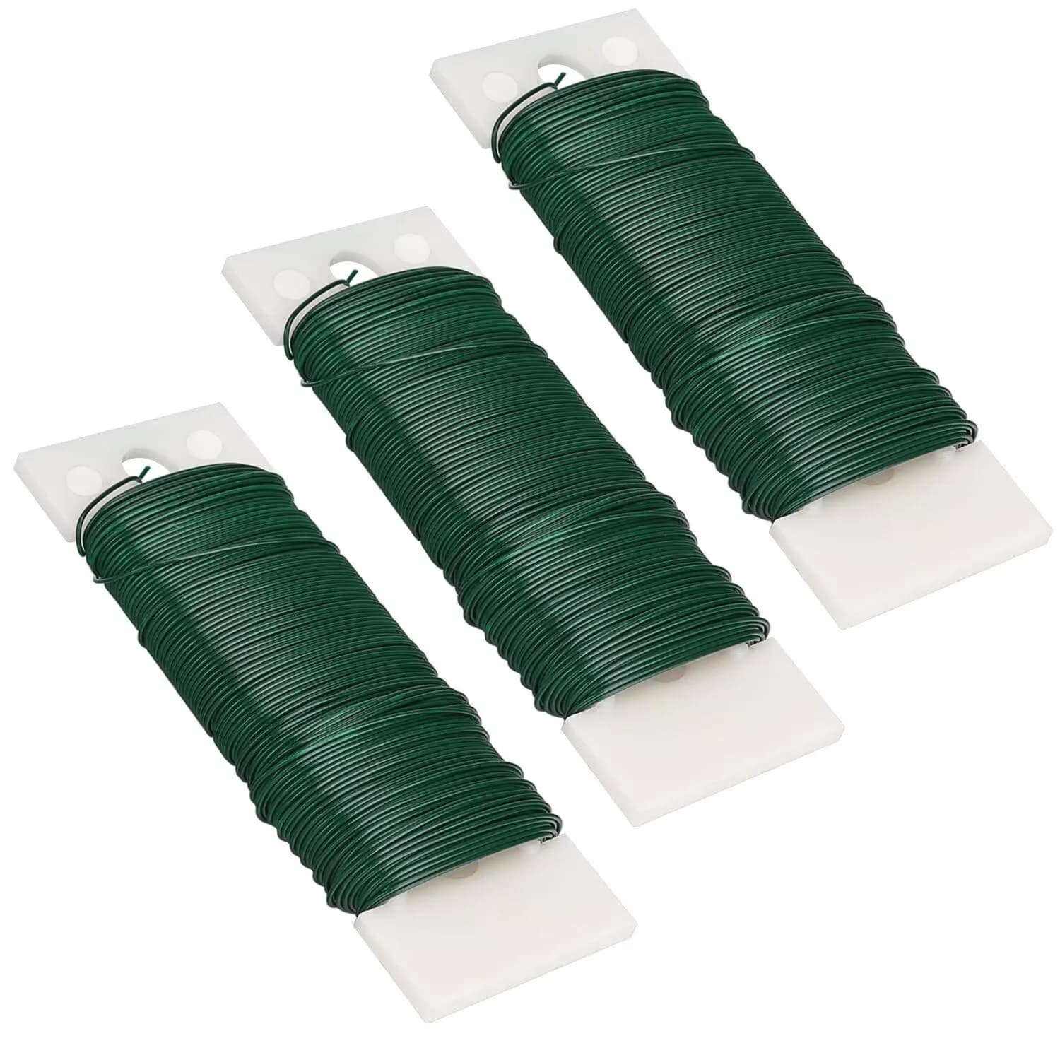 Livder Green Paddle Wire 3 Pack | 114 Yards, 22 Gauge, Flexible for Crafts & Floral Arrangements — Green