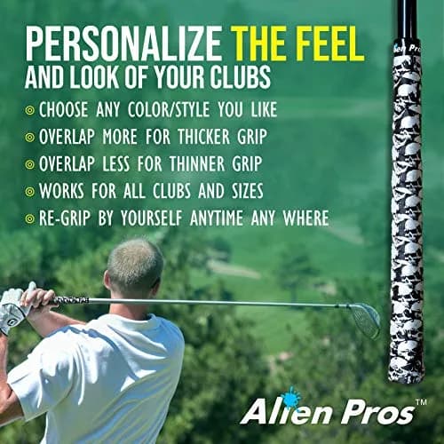 ALIEN PROS Skull Black Golf Grip Wrapping Tapes (3-Pack) 2.54 cm (1 inch) Wide | Re-grip in Under 1 Minute thumbnail 5