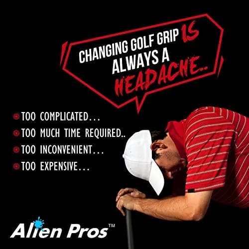ALIEN PROS Skull Black Golf Grip Wrapping Tapes (3-Pack) 2.54 cm (1 inch) Wide | Re-grip in Under 1 Minute thumbnail 2