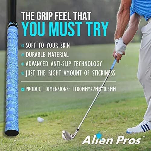 Alien Pros Golf Grip Wrapping Tapes (3-Pack, Blue Clouds) | Peel, Wrap & Seal in Under 1 Minute thumbnail 4