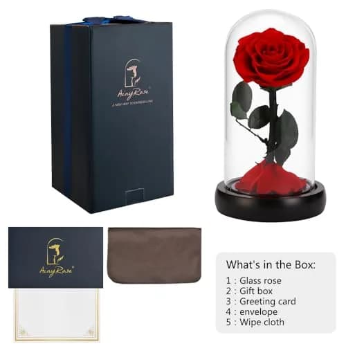 SW Forever Preserved Rose in Glass Dome, Red | Eternal Rose for Gifting thumbnail 7