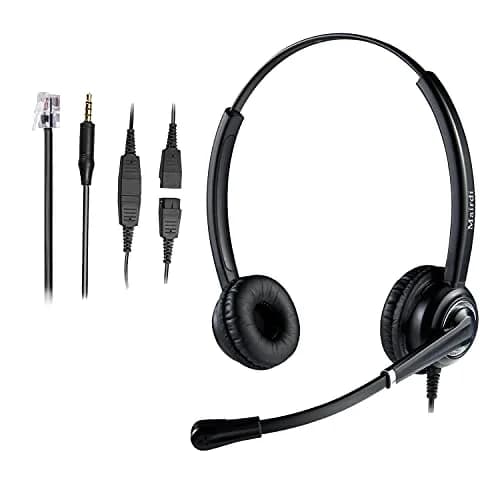 MAIRDI Telephone Headset with RJ9 & 3.5mm Jack | Noise Canceling Mic for Call Centers & Office (70-120 chars) thumbnail 1