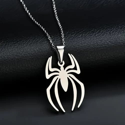 RZCXBS Spider Pendant Necklace for Men and Women Stainless Steel Silver Chain 50cm (19.7in) thumbnail 5