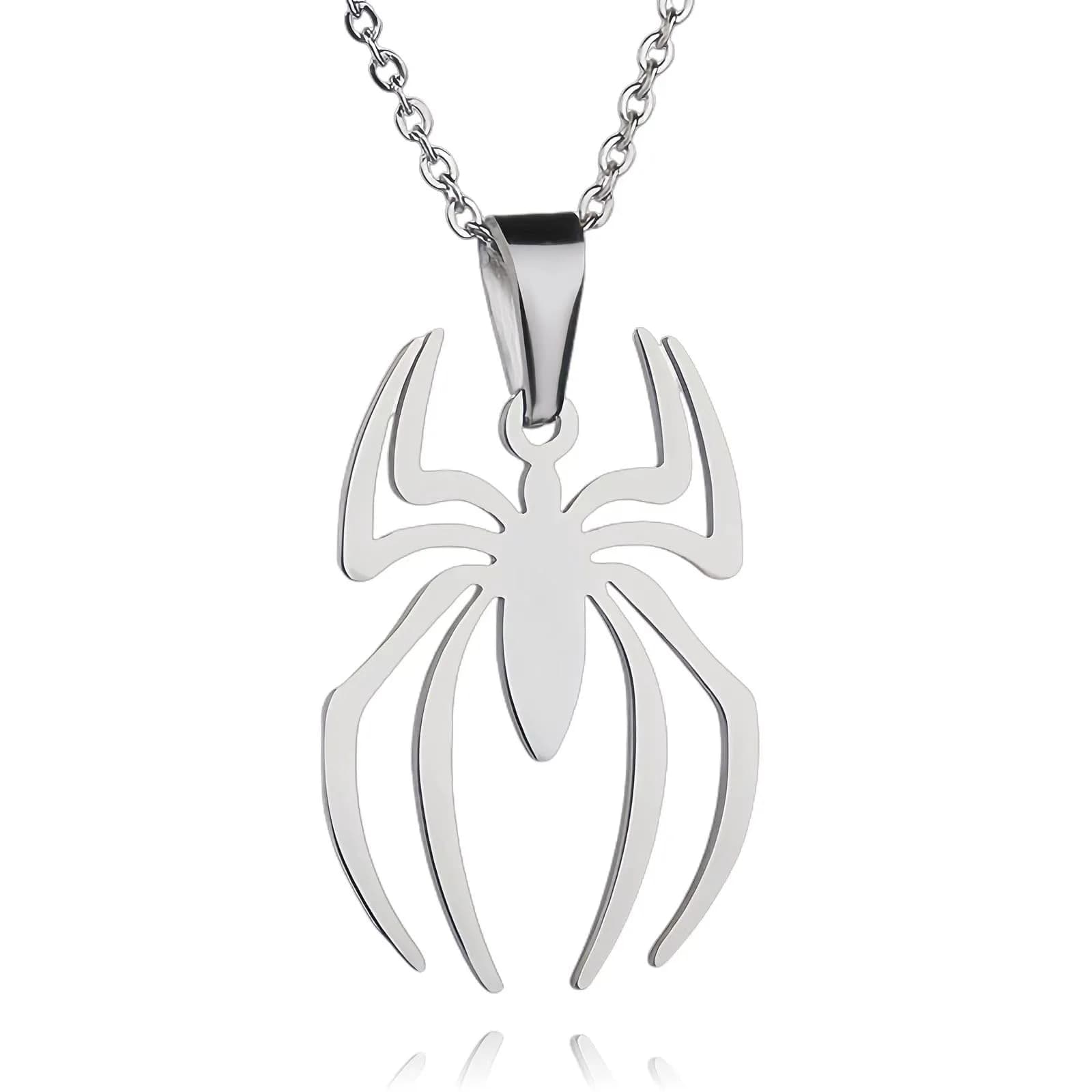 RZCXBS Spider Pendant Necklace for Men and Women Stainless Steel Silver Chain 50cm (19.7in) - main product image