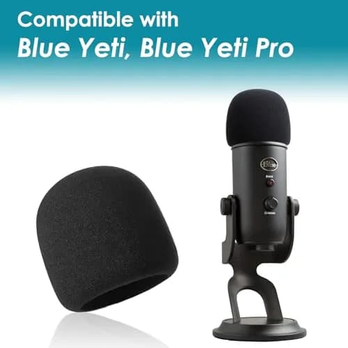 YOUSHARES 2PCS Blue Yeti Microphone Windscreen Kit | Reduces Wind Noise for Clearer Audio thumbnail 4