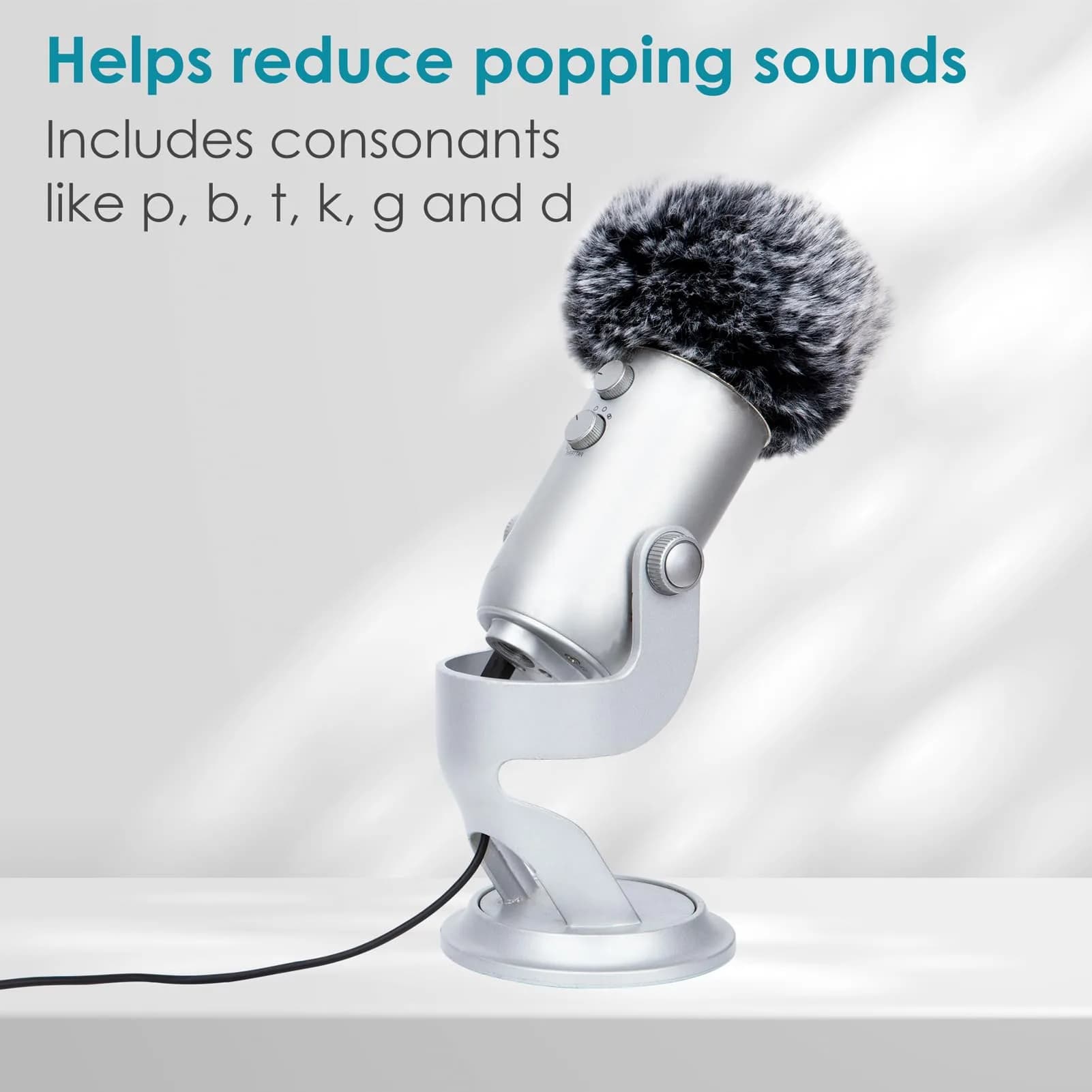 YOUSHARES 2PCS Blue Yeti Microphone Windscreen Kit | Reduces Wind Noise for Clearer Audio - view 5