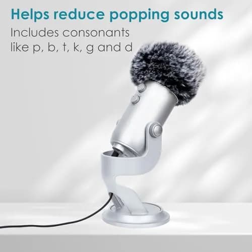 YOUSHARES 2PCS Blue Yeti Microphone Windscreen Kit | Reduces Wind Noise for Clearer Audio thumbnail 5