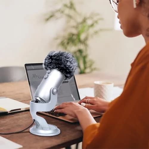 YOUSHARES 2PCS Blue Yeti Microphone Windscreen Kit | Reduces Wind Noise for Clearer Audio thumbnail 6