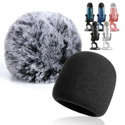 YOUSHARES 2PCS Blue Yeti Microphone Windscreen Kit | Reduces Wind Noise for Clearer Audio thumbnail 1