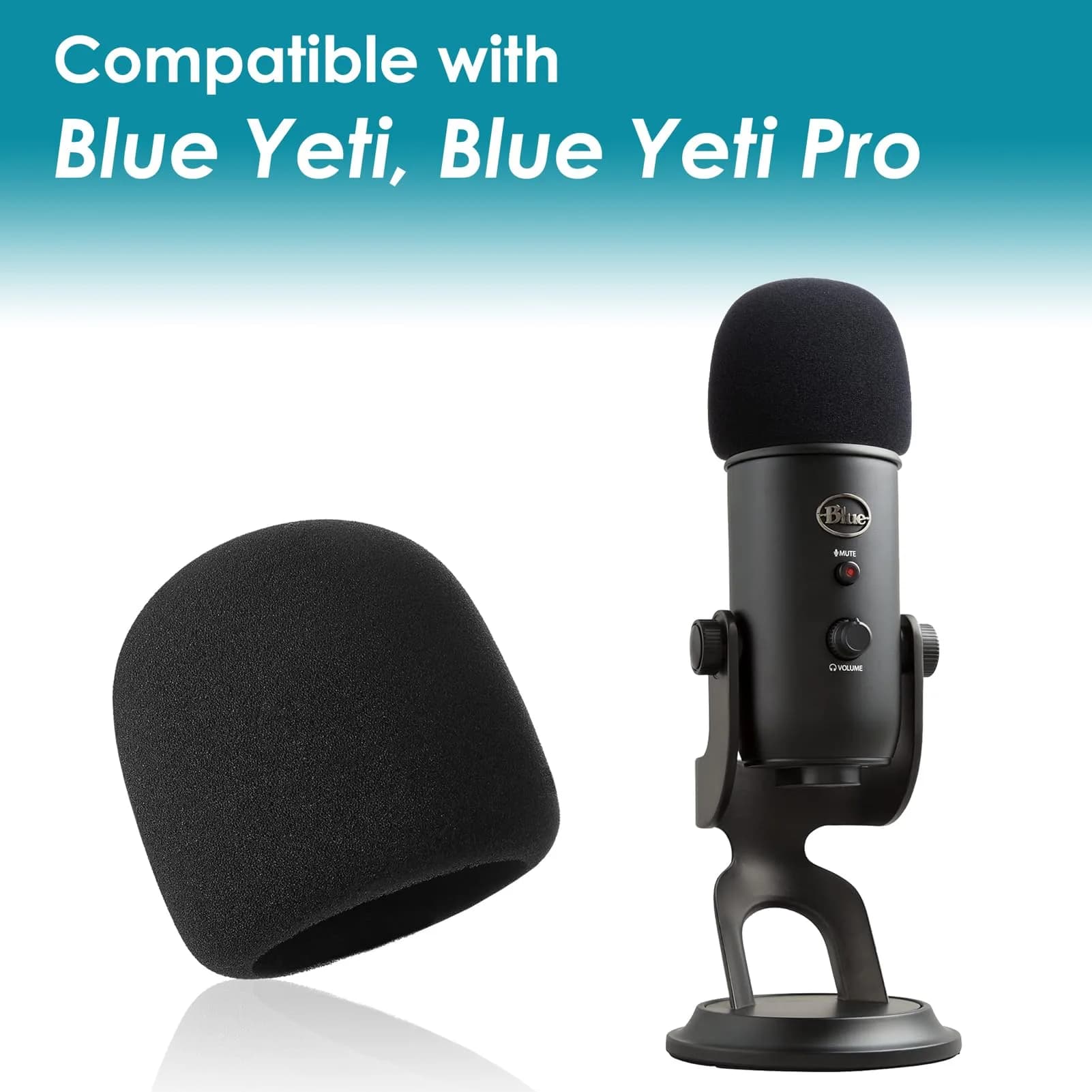 YOUSHARES 2PCS Blue Yeti Microphone Windscreen Kit | Reduces Wind Noise for Clearer Audio - view 4