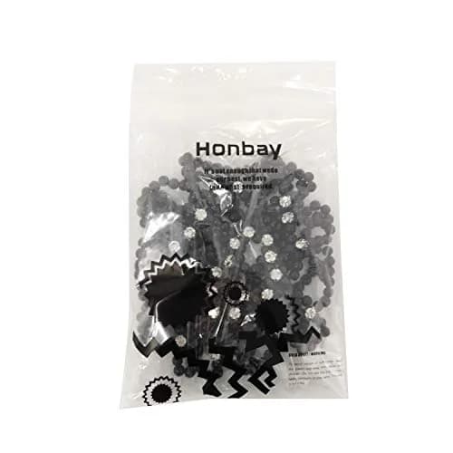 Honbay Hair Bun Cover Elastic Handmade Crochet Hair Net Snood with Pearls and Rhinestones for Ballet, Dance, Skating, etc (Black) | Elegant Hair Bun Accessory thumbnail 6