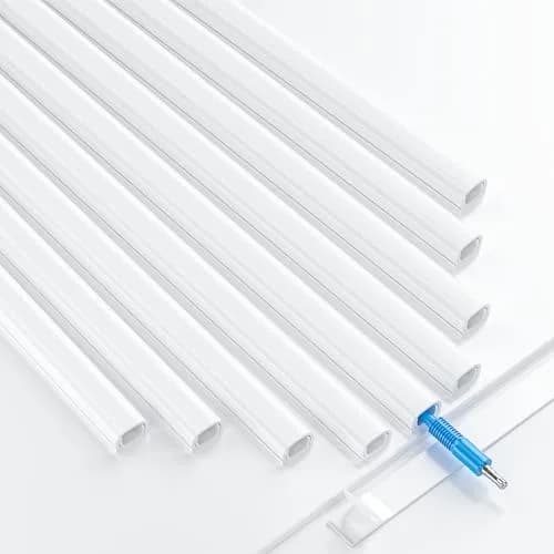 Yecaye Mini Cord Hider for 1 Mini Wire 128in (325cm) | Paintable White Cable Management Channel thumbnail 1
