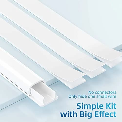 Yecaye Mini Cord Hider for 1 Mini Wire 128in (325cm) | Paintable White Cable Management Channel thumbnail 3