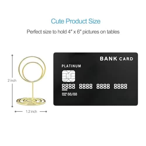Jofefe Gold Mini Place Card Holders with Ring Design, 5cm (2 inch) Height, 20 Count | Elegant Table Number Stands for Weddings & Events thumbnail 3