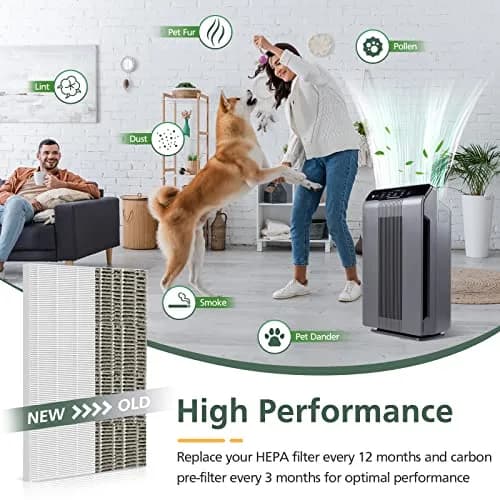 isinlive 115115 Replacement Air Purifier Filter A Size 21 for Winix PlasmaWave 5300-2, 6300-2, C535, P300, AM90, 9000, 5000, 5000B, C909, 9800 | 2 True HEPA + 8 Carbon Pre-Filters thumbnail 6