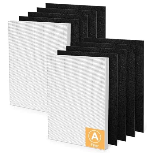 isinlive 115115 Replacement Air Purifier Filter A Size 21 for Winix PlasmaWave 5300-2, 6300-2, C535, P300, AM90, 9000, 5000, 5000B, C909, 9800 | 2 True HEPA + 8 Carbon Pre-Filters thumbnail 1