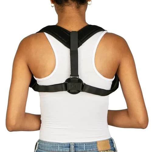 Mind Reader Posture Corrector, Adjustable Clavicle Brace, Lightweight, Nylon, 14"L x 4.25"W x 11.5"H, Black | Support for Spinal & Shoulder Alignment thumbnail 1