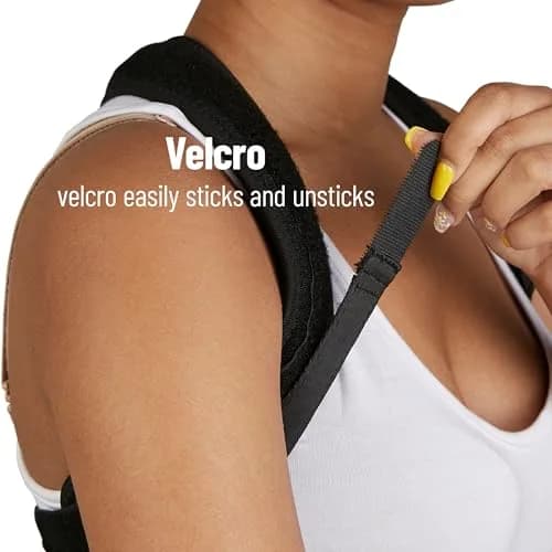 Mind Reader Posture Corrector, Adjustable Clavicle Brace, Lightweight, Nylon, 14"L x 4.25"W x 11.5"H, Black | Support for Spinal & Shoulder Alignment thumbnail 5