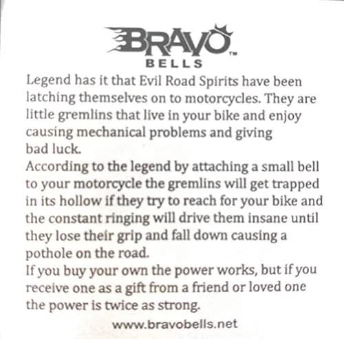Bravo Bells Angel Motorcycle Biker Bell Accessory or Key Chain for Luck (Silver, Pewter) | Gremlin-Repelling Charm thumbnail 5