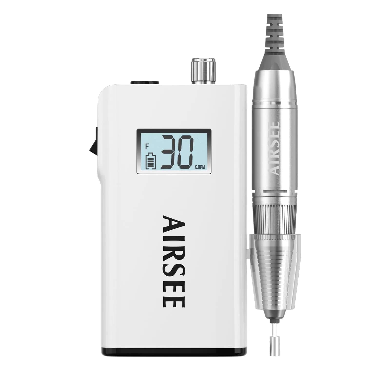 AIRSEE Rechargeable 30000RPM Electric Nail Drill, E8 White | Professional Salon & Home Use - main product image