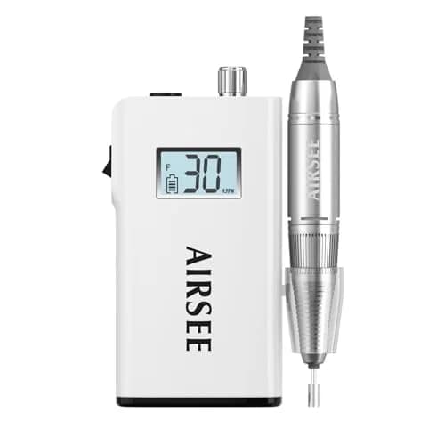 AIRSEE Rechargeable 30000RPM Electric Nail Drill, E8 White | Professional Salon & Home Use thumbnail 1