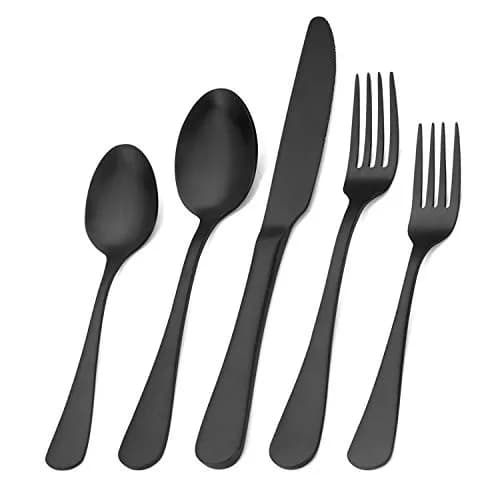 Sharecook Satin Finish Flatware Set, 40-Piece Stainless Steel, Service for 8 | Dishwasher Safe & Corrosion Resistant thumbnail 1