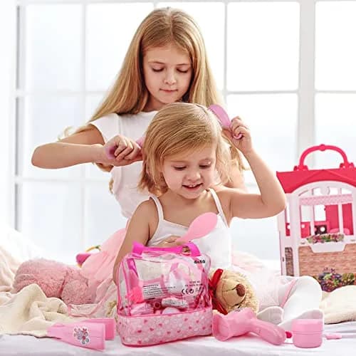 deAO 40 Pcs Baby Doll Accessories with Storage Bag | Feeding & Caring Playset for Kids 3+ thumbnail 4