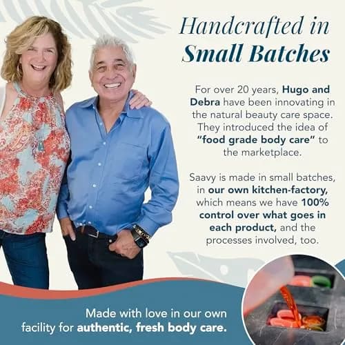 Saavy Naturals Body Scrub - Scented Sugar Vanilla Extract, Vegan Exfoliating with Vitamin E, Gentle for Sensitive Skin – Made in USA – Tahitian Vanilla (1 Pack) - 12 oz thumbnail 4