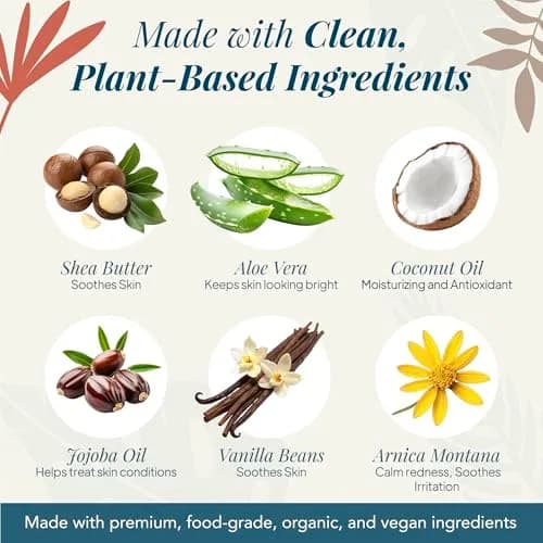 Saavy Naturals Body Scrub - Scented Sugar Vanilla Extract, Vegan Exfoliating with Vitamin E, Gentle for Sensitive Skin – Made in USA – Tahitian Vanilla (1 Pack) - 12 oz thumbnail 3