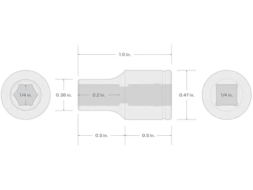 TEKTON 1/4 Inch Drive x 1/4 Inch 6-Point Socket | Chrome-Plated Alloy Steel, Shallow, Exact Fit thumbnail 2