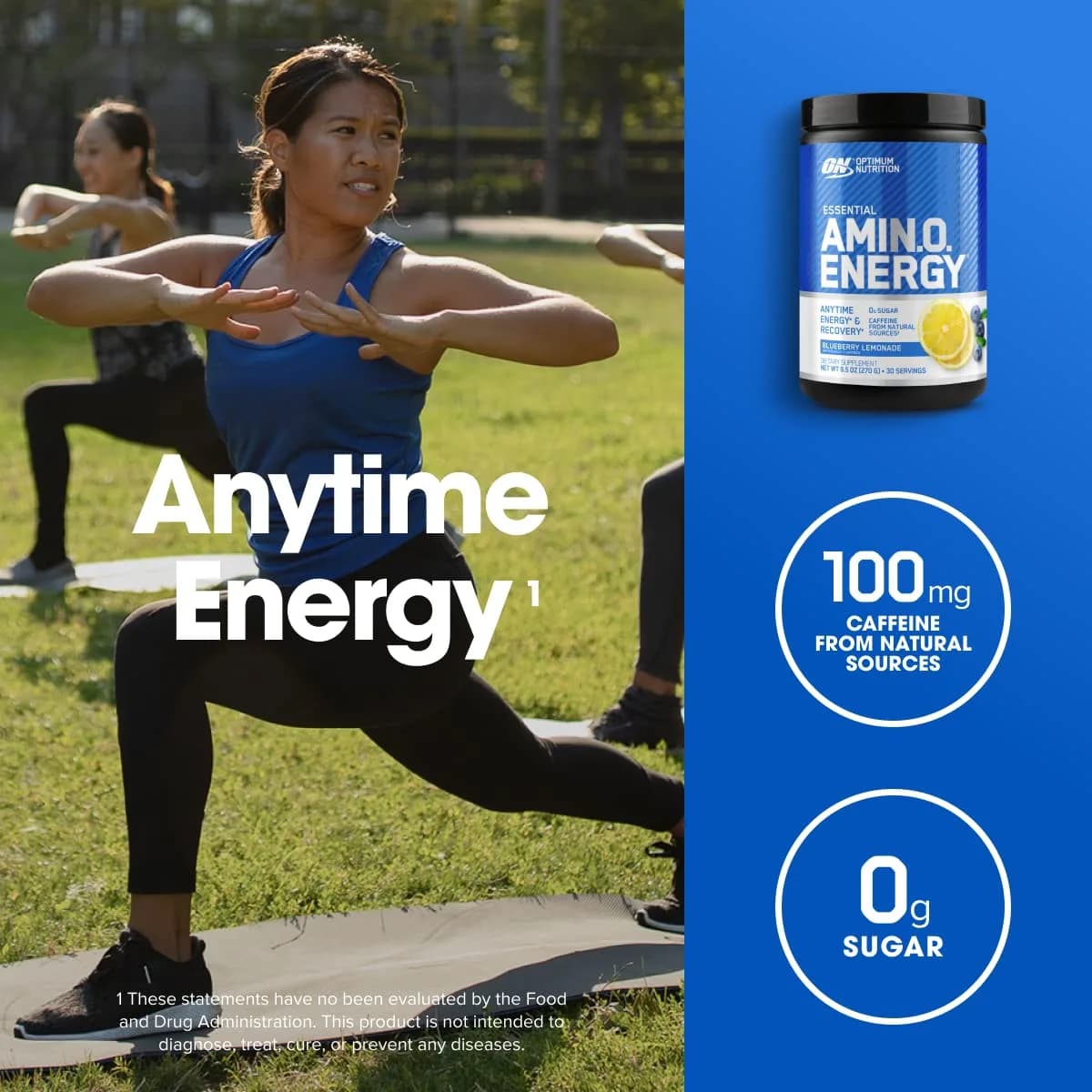 Optimum Nutrition Amino Energy Blueberry Lemonade 9.5oz | USA Imported Energy & Focus Supplement - view 4