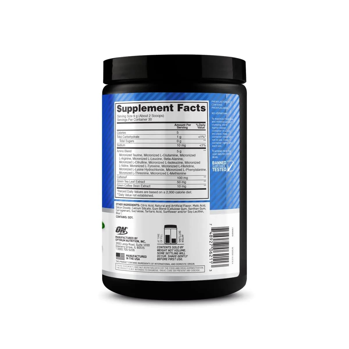 Optimum Nutrition Amino Energy Blueberry Lemonade 9.5oz | USA Imported Energy & Focus Supplement - view 7