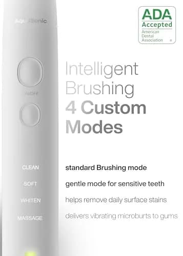 Aquasonic Vibe Series Ultra-Whitening Electric Toothbrush with 8 Brush Heads & Travel Case | ADA Accepted, 40,000 VPM, Wireless Charging thumbnail 4