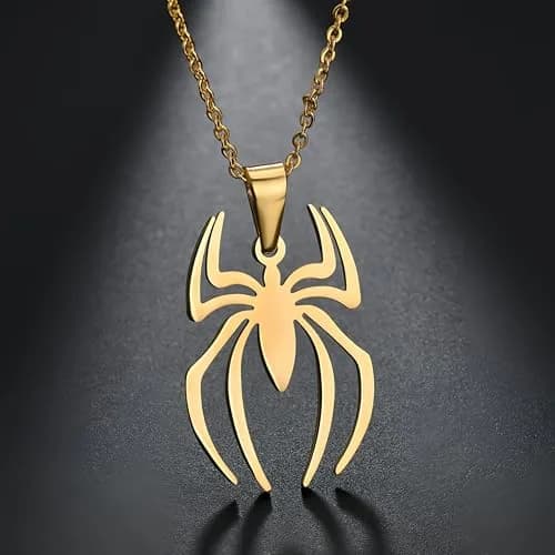 RZCXBS Spider Pendant Necklace for Men and Women Stainless Steel Gold 45 cm (17.71 inches) | Unisex Cool Design thumbnail 4