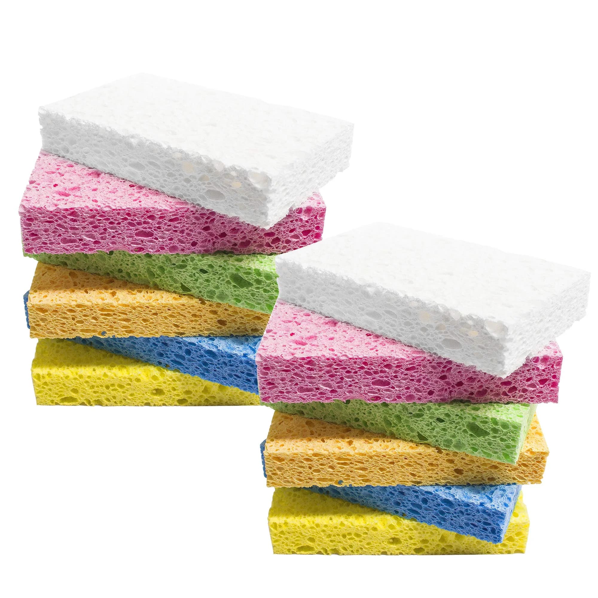 ARCLIBER Multicolor Cellulose Heavy Duty Scrub Kitchen Sponges - 12 Count Pack - main product image
