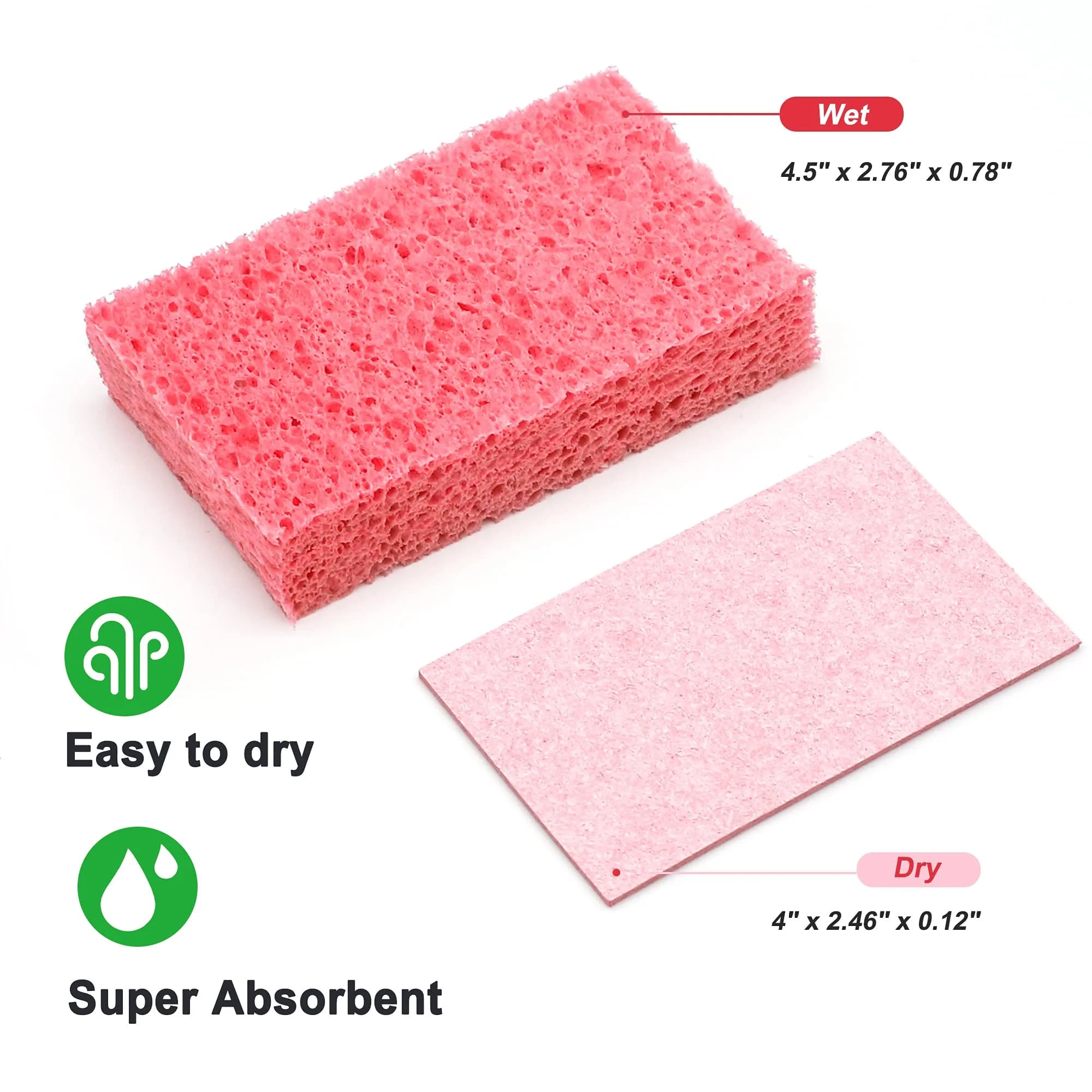 ARCLIBER Multicolor Cellulose Heavy Duty Scrub Kitchen Sponges - 12 Count Pack - view 2