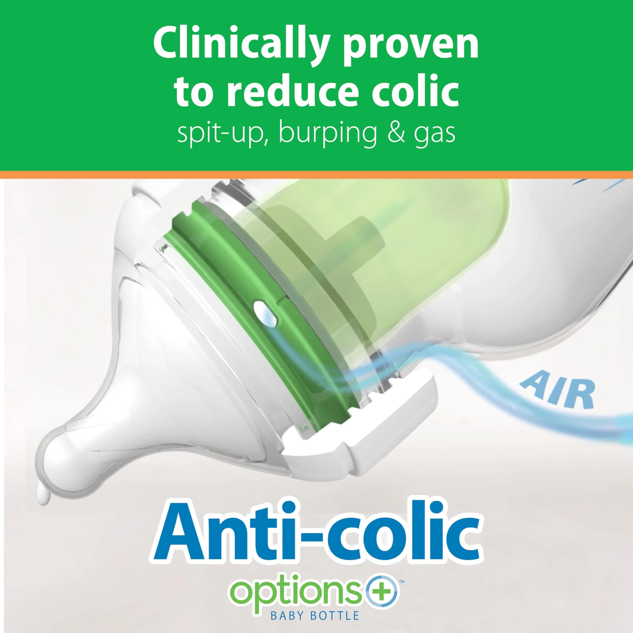 Dr. Brown's Anti-Colic Options+ Wide-Neck Glass Baby Bottle 150ml (5 oz) | Clinically Proven to Reduce Colic - view 2