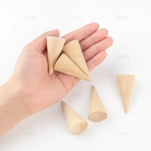 AUEAR 10 Pack Wood Cone Ring Holder 2.5cm (0.98in) Base Diameter x 5cm (1.97in) Height | Simple Natural Wood Display Stands for Rings thumbnail 7