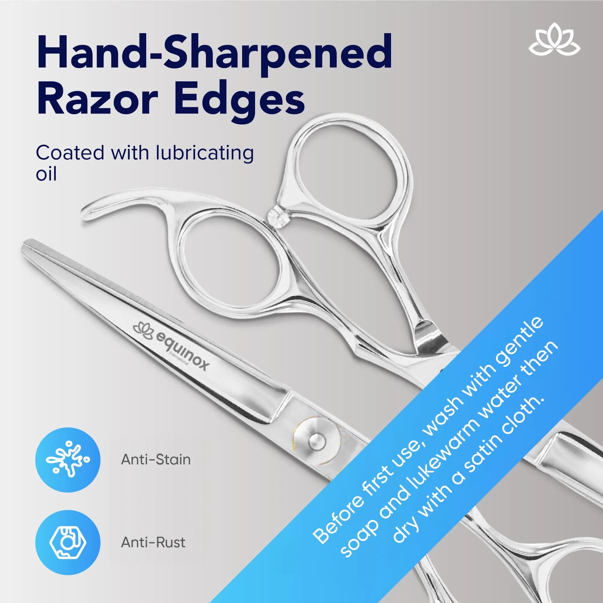 Equinox International 6.5 Inch Barber Hair Cutting Shears | Stainless Silver - view 3