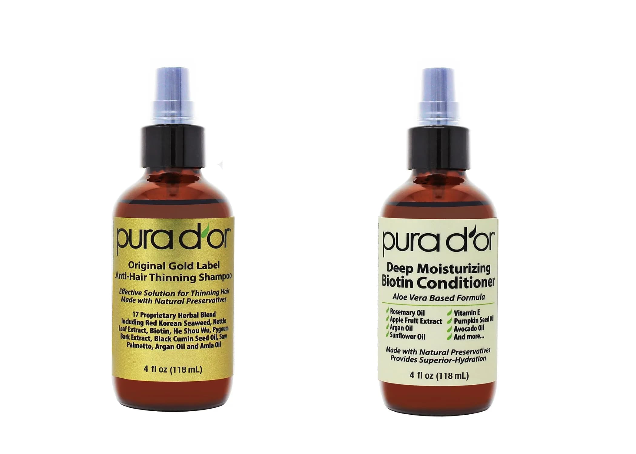 PURA D'OR Natural Earthy Conditioner 4 Count (Pack of 2) | Advanced Therapy for Moisture, Strength & Volume - main product image