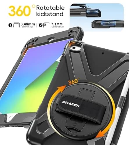 BRAECN iPad mini 5 Case, iPad mini 4 Case - Black | Heavy Duty Drop-Proof with 360° Rotating Kickstand & Adjustable Shoulder Strap thumbnail 7