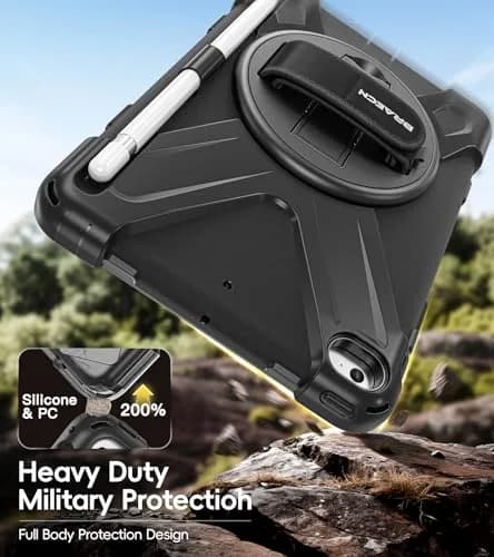 BRAECN iPad mini 5 Case, iPad mini 4 Case - Black | Heavy Duty Drop-Proof with 360° Rotating Kickstand & Adjustable Shoulder Strap thumbnail 3