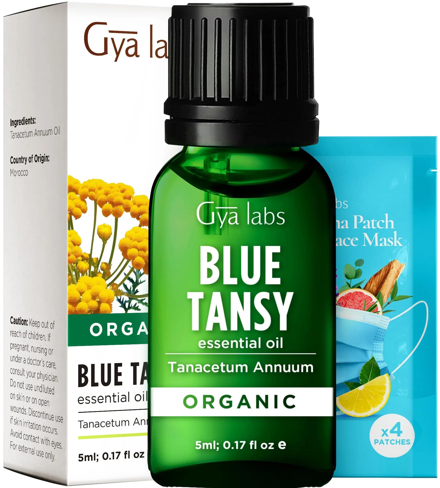 Gya Labs Blue Tansy Essential Oil (0.17 Fl Oz / 5 ml) | Pure Moroccan Oil for Skin, Diffuser & Candle Making