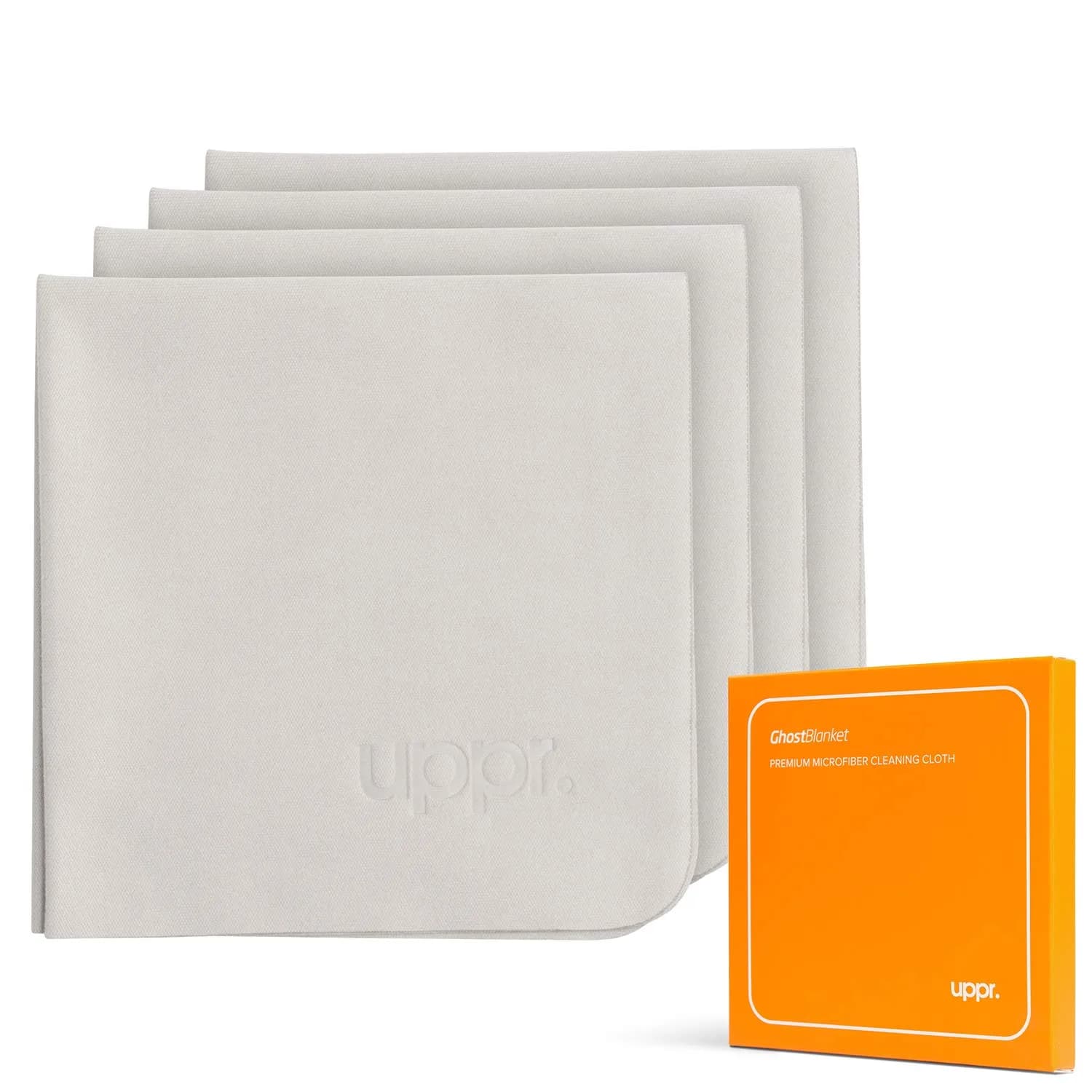UPPERCASE GhostBlanket Microfiber Cleaning Cloths 16cm x 16cm (4 Pack) | Streak-Free Screen Cleaning — 4-Pack