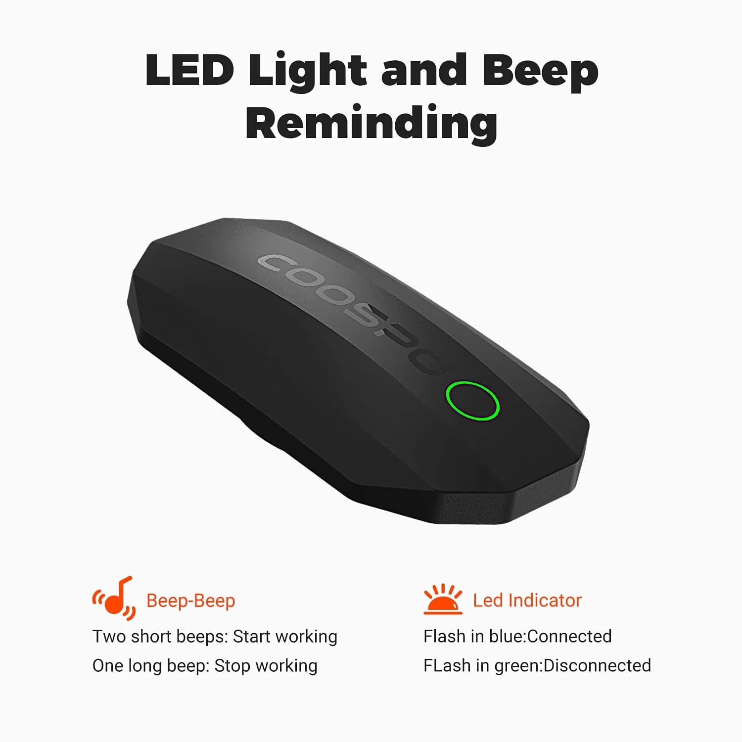 CooSpo H808S Heart Rate Monitor Chest Strap | ANT+ BLE HR Monitor, IP67 Waterproof, 15g - view 2