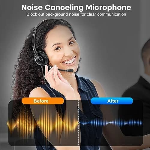 MAIRDI Telephone Headset with RJ9 & 3.5mm Jack | Noise Cancelling Mic for Cisco Phones & PCs thumbnail 4