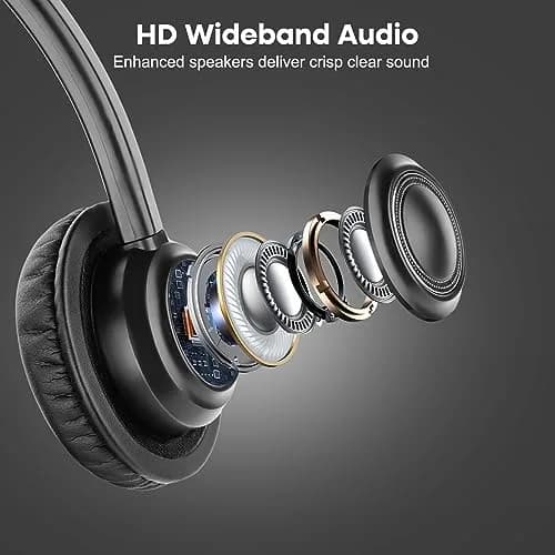 MAIRDI Telephone Headset with RJ9 & 3.5mm Jack | Noise Cancelling Mic for Cisco Phones & PCs thumbnail 3