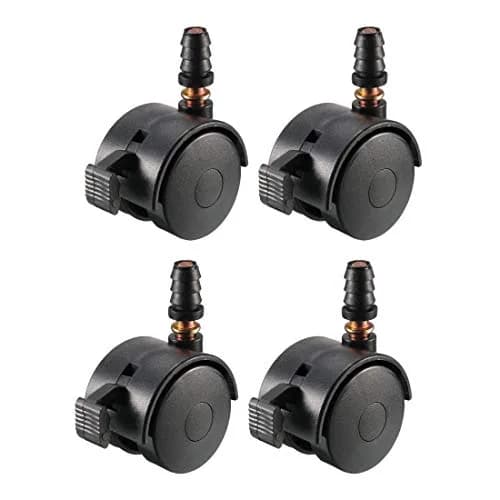 uxcell Swivel Caster Wheels with Brake & Socket 1.5 Inch (39mm) Plastic | Set of 4 thumbnail 1