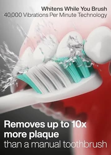 Aquasonic Vibe Series Ultra-Whitening Toothbrush Charcoal Metallic | ADA Accepted Electric Toothbrush with 8 Brush Heads & Wireless Charging thumbnail 3