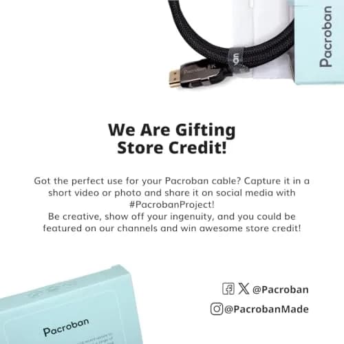 Pacroban 6ft (1.83m) Ultra High Speed HDMI 2.1 Cable | 48Gbps 8K 60Hz 4K 120Hz eARC VRR ALLM Braided thumbnail 7